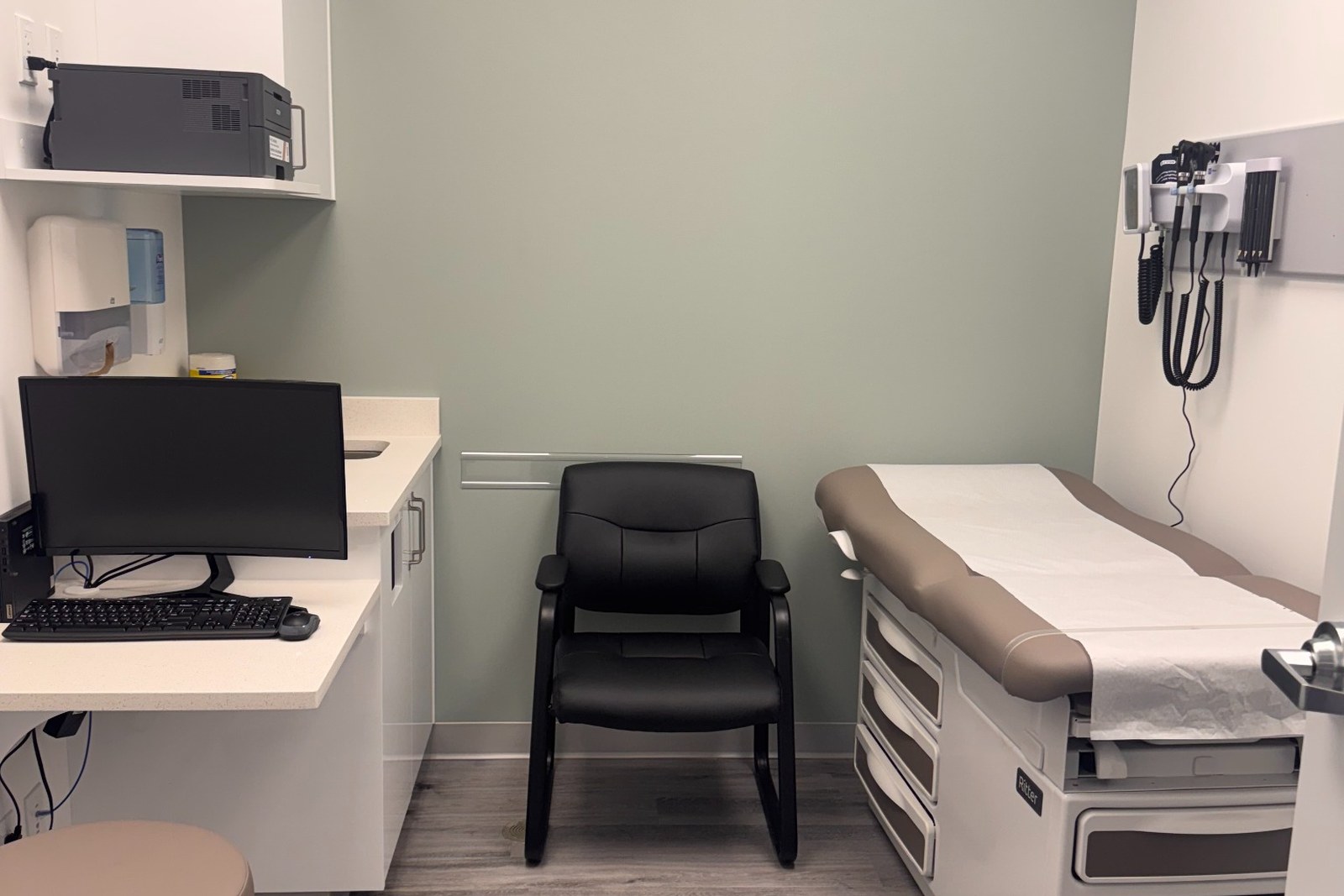Patient examination room at Gilead Family Practice in Calgary