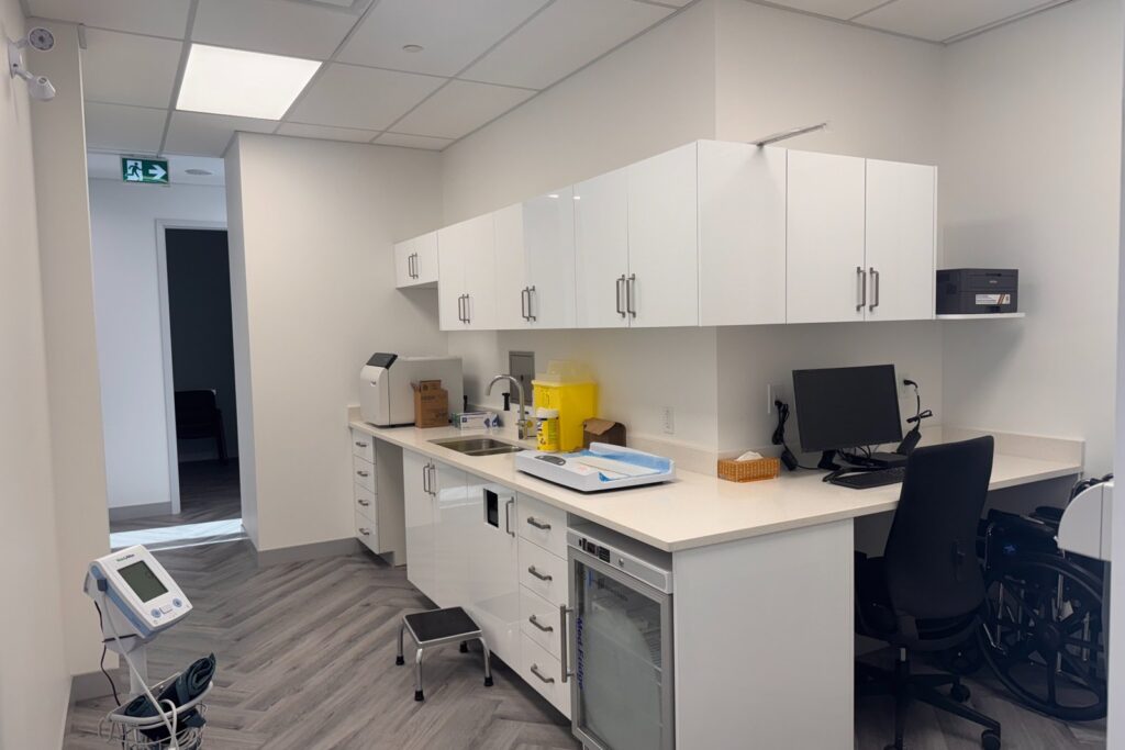 Patient examination room at Gilead Family Practice in Calgary