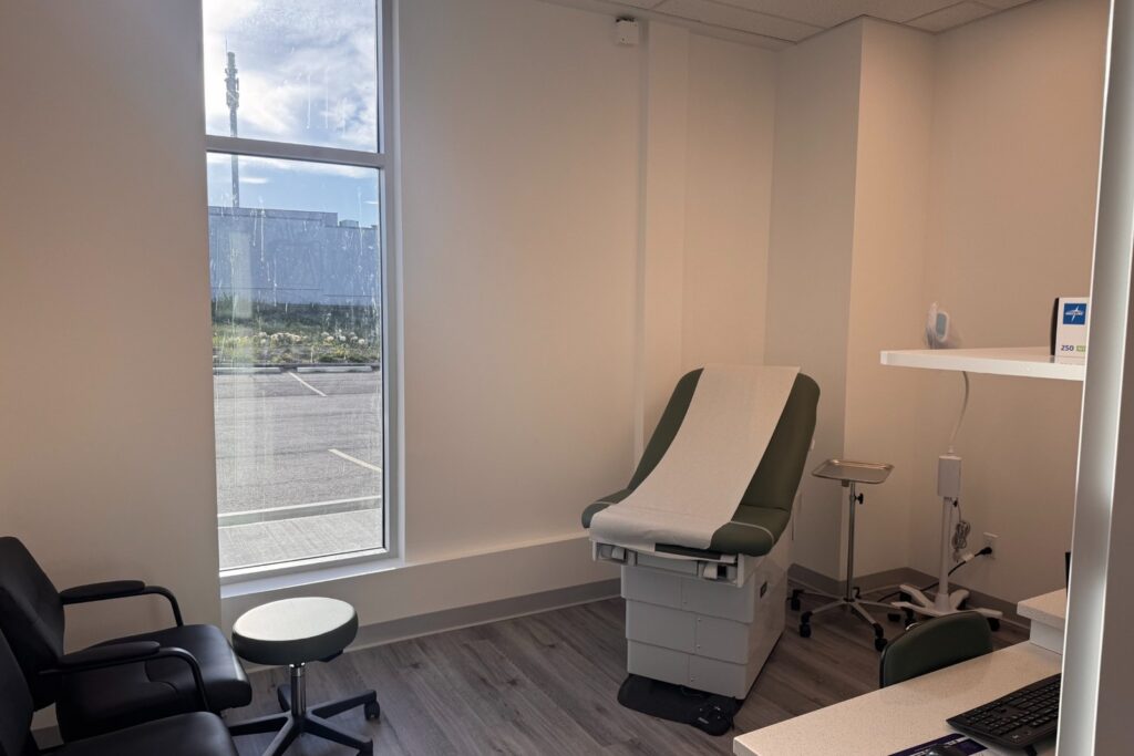 Patient examination room at Gilead Family Practice in Calgary