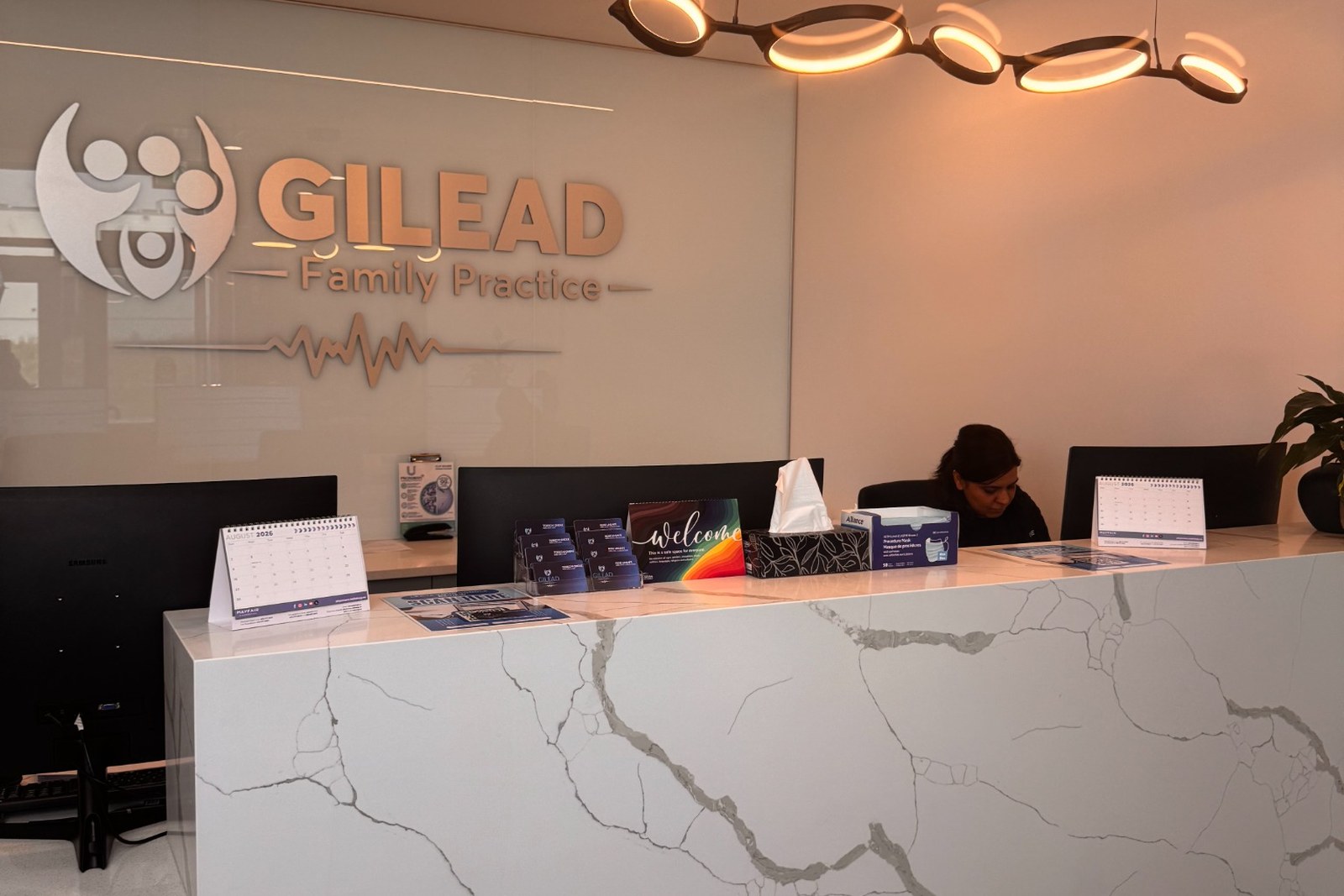 Reception area at Gilead Family Practice in Northwest Calgary